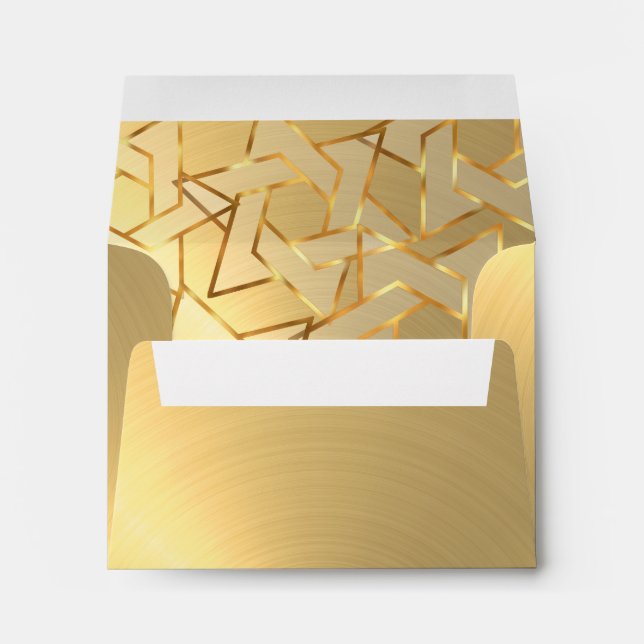 Bat Mitzvah Gold Star of David on Any Colour Envelopes (Back (Bottom))