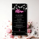 Bat Mitzvah Hot Pink Neon Themed Menu<br><div class="desc">We’re excited to introduce our modern calligraphy neon-inspired suite for a glow Bar or Bat Mitzvah! This fun collection includes everything you need, from napkins and paper plates to a welcoming sign and more. If you have any questions or need help with personalisation, just send us a message. PLEASE NOTE:...</div>