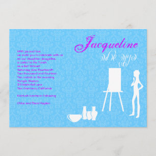 Bat Mitzvah Invitation Art Theme Birthday