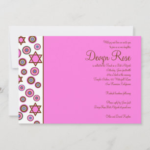 Bat Mitzvah Invitation Devyn Rose Pink