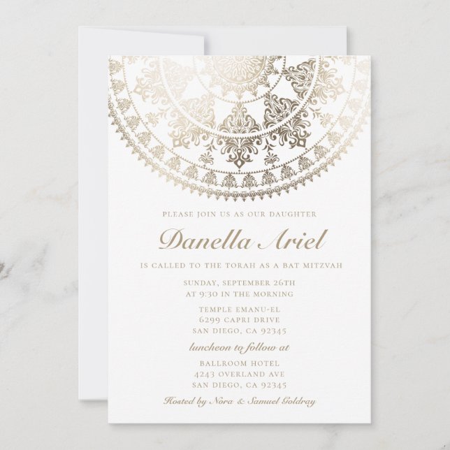 Bat Mitzvah Invitations Gold Foil (Front)