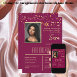 BAT MITZVAH Invitations Jewish Photo Cards Elegant<br><div class="desc">LeahG on Zazzle presents an exquisite collection of modern, stylish, and chic Jewish Torah Bat Mitzvah photo invitations. These invitations are meticulously designed to capture the essence of this sacred milestone, blending tradition with contemporary aesthetics. With their sleek and sophisticated designs, these invitations are perfect for those seeking a refined...</div>