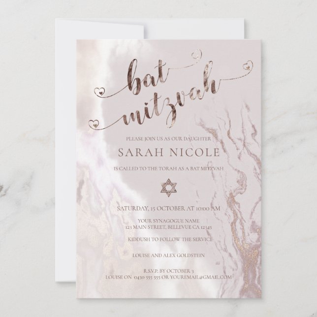 Bat Mitzvah Invitations | Modern & Chic (Front)