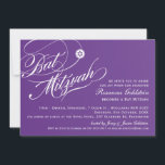 BAT MITZVAH INVITE stylish typography ombre purple<br><div class="desc">Set the tone for this special occasion with a high quality, personalised BAT MITZVAH INVITATION for your daughter! Wow your friends and family with this little number. Setup as a template it is simple enter details of the event - it is just so easy!! TIP :: 1. To resize /...</div>