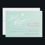 BAT MITZVAH INVITES stylish typography ombre mint<br><div class="desc">Set the tone for this special occasion with a high quality, personalised BAT MITZVAH INVITATION for your daughter! Wow your friends and family with this little number. Setup as a template it is simple enter details of the event - it is just so easy!! TIP :: 1. To resize /...</div>