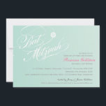 BAT MITZVAH INVITES stylish typography ombre mint<br><div class="desc">Set the tone for this special occasion with a high quality, personalised BAT MITZVAH INVITATION for your daughter! Wow your friends and family with this little number. Setup as a template it is simple enter details of the event - it is just so easy!! TIP :: 1. To resize /...</div>