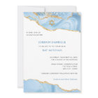 Bat Mitzvah, Light Blue and Gold Glitter Agate