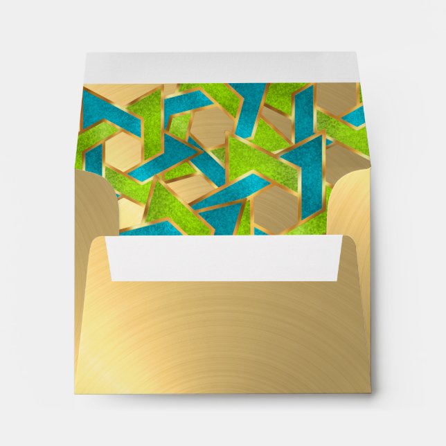 Bat Mitzvah Lime Turquoise Star of David Any Colou Envelope (Back (Bottom))
