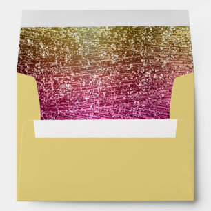 Bat Mitzvah Magenta Pink and Gold Glittery Envelopes