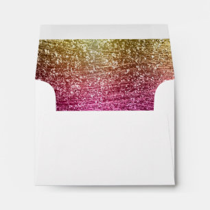 Bat Mitzvah Magenta Pink and Gold Glittery Envelopes
