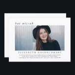 Bat Mitzvah  | Modern Simple Elegant Photo Invitation<br><div class="desc">Composed of simple straight lined frames with classic serif typography. All against a simple backdrop. These elements are simple,  timeless,  and classic.. Add a custom photo (best with horizontal photos)

Available here:
http://www.zazzle.com/store/selectpartysupplies</div>