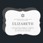 Bat Mitzvah Modern Typography Invitation<br><div class="desc">Composed of playful script and serif typography; All against a backdrop of white background. 

This is designed by Select Party Supplies,  exclusive for Zazzle.

Available here:
http://www.zazzle.com/selectpartysupplies</div>
