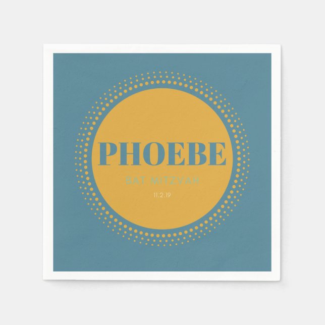 Bat Mitzvah Napkin- Phoebe Napkin (Front)