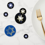 Bat Mitzvah or Bar Mitzvah Confetti<br><div class="desc">Bat Mitzvah or BatMitzvah decorations should include this festive Star of David table confetti with optional personalised text.  Blue and white,  silver and gold double-sided Star design allows for customised options.</div>