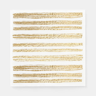 Bat Mitzvah or Bar Mitzvah Gold Striped Napkin