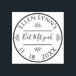 Bat Mitzvah or Bar Mitzvah Personalised Inking Rubber Stamp<br><div class="desc">Bat Mitzvah or Bar Mitzvah, a Personalised Wooden Rubber Stamp. Personalise by deleting text and replacing with your own. Choose your favourite font style, colour, and size. Design elements can be edited: delete, duplicate, resize, move, etc. Stamp your design on envelopes, party favour bags, and so much more. Enjoy! Happy...</div>