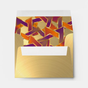 Bat Mitzvah Orange Purple Star of David Any Colour Envelope