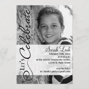 Bat Mitzvah Photo Invitation