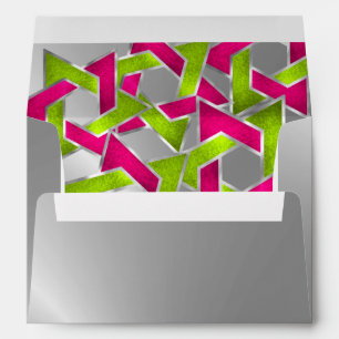 Bat Mitzvah Pink Lime Star of David Any Colour Envelope