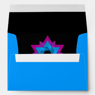 Bat Mitzvah Pink Purple Blue Star Flower Envelope