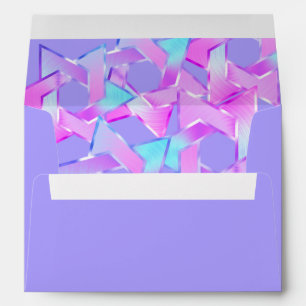 Bat Mitzvah Pink Purple Blue Star of David Envelope