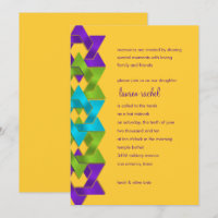 Bat Mitzvah Purple Green Blue Stars on Any Colour