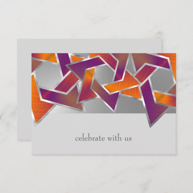 Bat Mitzvah Purple Orange Star of David Any Colour Invitation (Front/Back)