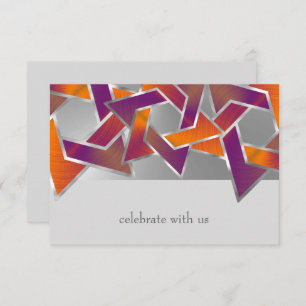 Bat Mitzvah Purple Orange Star of David Any Colour Invitation