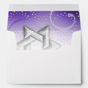 Bat Mitzvah Purple Shimmer Star of David Envelopes