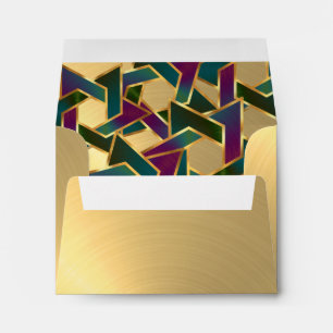 Bat Mitzvah Purple Teal Star of David on Any Colou Envelopes