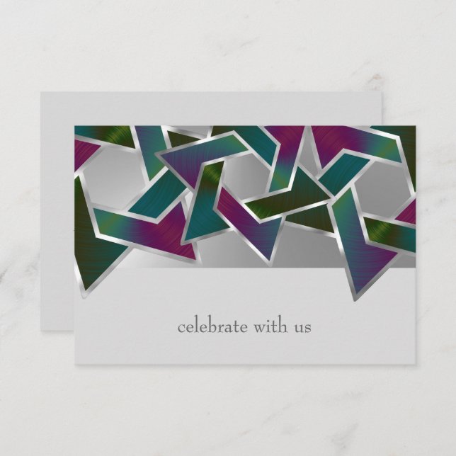 Bat Mitzvah Purple Teal Star of David on Any Colou Invitation (Front/Back)