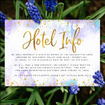 Bat Mitzvah purple watercolor gold foil hotel info Enclosure Card<br><div class="desc">Be proud, rejoice and showcase this milestone of your favourite Bat Mitzvah! Include this stunning, modern, personalised insert for additional hotel information to your event, featuring sparkly gold faux foil and glitter dots and typography script against a soft purple watercolor background. Personalise the custom text with all your hotel venue...</div>