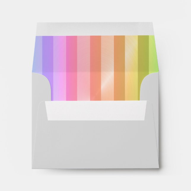 Bat Mitzvah Rainbow Stripe Star of David Envelope (Back (Bottom))