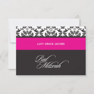BAT MITZVAH RESPONSE CARDS :: damask1