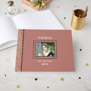 Bat Mitzvah Rose Gold Special Occasion Photo Guest Book