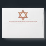Bat Mitzvah Rose Gold Star Of David Address Envelope<br><div class="desc">Personalise these simple faux rose gold glitter Star Of David envelopes with the optional return address printed on the back flap for your Bat Mitzvah invitations or thank you cards. The inside of each envelope reveals a coordinating all over image of simulated rose gold glitter to add an extra level...</div>