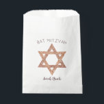 Bat Mitzvah Rose Gold Star Of David Glam Party Favour Bags<br><div class="desc">Personalised Bat Mitzvah favour bags with a simple faux rose gold Star of David symbol will set the tone for your glam party. The simple design includes two sets of text, BAT MITZVAH in a gentle arch above the rose gold Shield of David and room for your daughter's name in...</div>