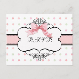 Bat Mitzvah RSVP Response - French Bow Dot Swirl