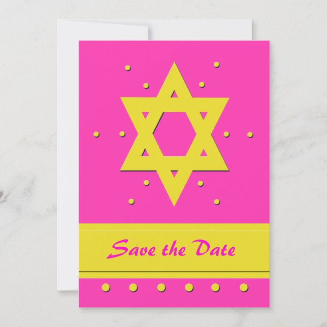 Bat Mitzvah Save the Date Invitation Card (Front)