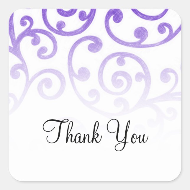 Bat Mitzvah Scroll Pattern Purple Square Sticker (Front)