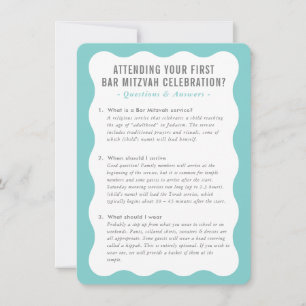 BAT MITZVAH service information advice mint grey Invitation