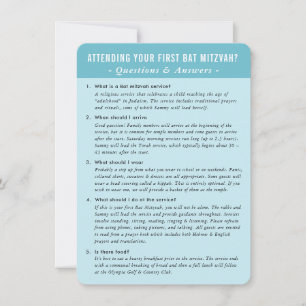 BAT MITZVAH service question and answer advice Invitation