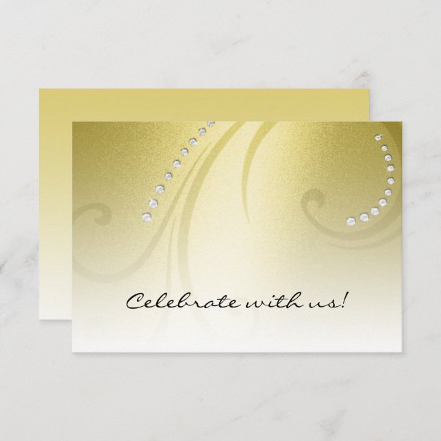 Bat Mitzvah Shimmer Swirls with Crystals RSVP (Front/Back)