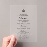 Bat Mitzvah Star of David Minimalist Modern Acrylic Invitations<br><div class="desc">Composed of elegant serif and cursive script typography. This design is timeless,  modern and elegant.

This is designed by Select Party Supplies,  exclusive for Zazzle.

Available here:
http://www.zazzle.com/store/selectpartysupplies</div>
