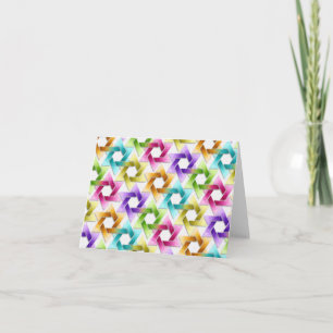 Bat Mitzvah Star of David Rainbow Damask Card