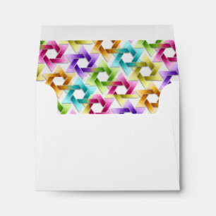 Bat Mitzvah Star of David Rainbow Damask Envelope