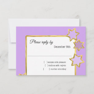 Bat Mitzvah Stars Any Colour RSVP Invitation