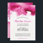 BAT MITZVAH stylish bright pink watercolor invite<br><div class="desc">by kat massard >>> kat@simplysweetPAPERIE.com <<< - - - - - - - - - - - - - - - - - - - - - - - - - - - - - - - - - - - - - - - - - - - - -...</div>