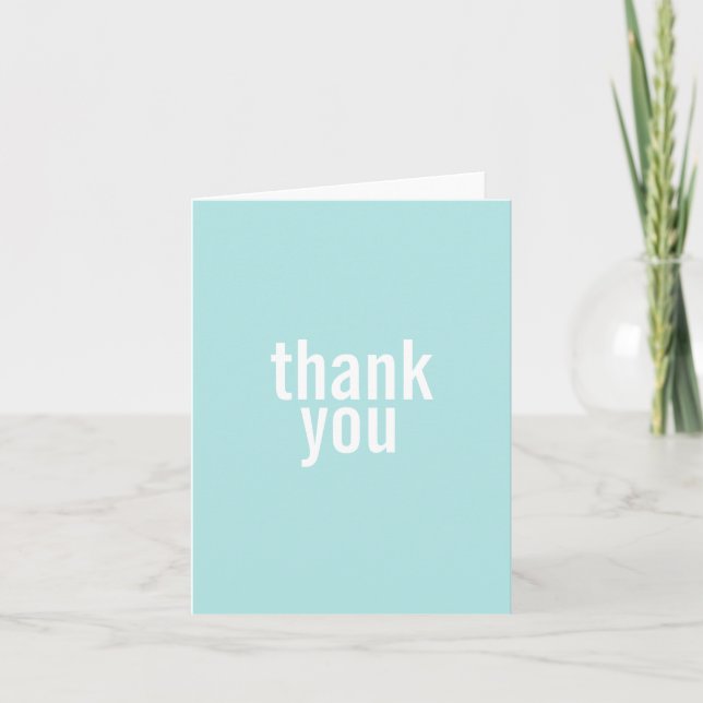 Bat Mitzvah Thank You Cards {Light Teal} (Front)