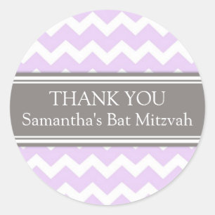 Bat Mitzvah Thank You Custom Name Favour Tags Lila